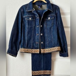 2 pc Ann Taylor 2 Piece Blue Jean Denim set
